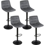 Lot de 4 tabourets de bar pivotants en velours r�glables en hauteur, assise rembourr�e pour cuisine, ...