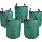 Aqrau lot de 5 sac � d�chets de jardin 500l sac de jardin, �tanche heavy duty grande sacs avec 3 poign�es, ...