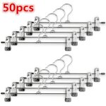 Lot de 50 cintres en fer m�tal, cintre pince, cintres pantalons gain de place, avec antid�rapante r�glables ...