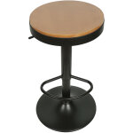 Aqrau - 6 x tabouret chaise de bar en bois, tabouret de bar de cuisine  hauteur rglable - chssis noir ...