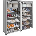 Armoire � chaussures, �tag�re � chaussures tissu, 7 couches, meuble de rangement avec housse de protection, ...