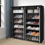 Aqrau armoire � chaussures, �tag�re � chaussures tissu, 7 couches, meuble de rangement avec housse de ...