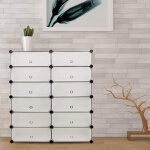 Aqrau - armoire modulable 12 cube, tagre  chaussures, rangement pour chaussures - montage facile