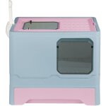 Bac a litiere pour chat, maison de toilette chat ferm�e, caisse chat litiere, pelle fournis, compartiment ...