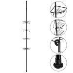 Aqrau tagre de douche tlescopique rglable en hauteur 105  300 cm, angle de salle de bain avec 4 ...