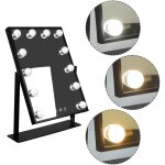 Miroir de maquillage avec lumi�res, avec 3 couleurs de lumi�re et 12 ampoules led � intensit� variable, ...