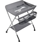 Aqrau - table � langer pliable et portable, convient de la naissance � 18 mois - gris fonc�