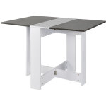 Table de salle � manger, table de cuisine pliante portable 103x76x73, 4cm blanc + gris fonc� - aqrau