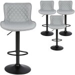 Tabourets de bar lot de 4, chaise de cuisine rotation � 360 �ergonomique pour comptoirs de bar charge ...