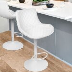 Tabourets de bar chaises de salle  manger lot de 2, chaises de bar cuir pu, hauteur rglable et rotation ...