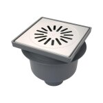 Aquaberg bac en plastique avec vacuation base 75mm grille en inox non rglable 20x20cm avec seau ppc ...