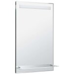 Aqualine - accessoires - miroir avec éclairage led 50x80 cm et tablette, chromé ath52 Aqualine - accessoires - miroir avec éclairage led 50x80 cm et tablette, chromé ath52
