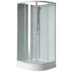 Aqualine - cabines de douche - cabine de douche aigo avec receveur, 90x90 cm, blanc / verre clair yb93 ...