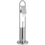 Samba - porte - rouleau toilette avec brosse de toilette � poser, chrome sb131 - aqualine