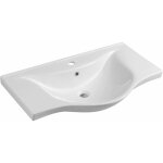 Aqualine - zara - lavabo 80x46 cm, avec trop - plein, trou pour robinet, blanc 10080