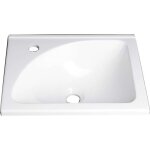 Aqualine - zoja - meuble lavabo 40x32 cm, sans trop - plein, trou pour robinet � gauche, blanc lm408