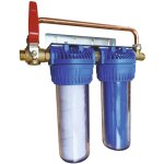 Aquawater - filtre double avec cartouches de filtration anticalcaire anticorrosion 24 mois