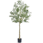 Arbre artificiel 179 cm plante artificielle pe haut olivier faux arbre vert avec pot 170x145 mm decoration ...