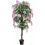 Costway - arbre artificiel plante artificielle en pot avec fausses fleurs roses convient pour int�rieur ...