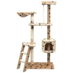 Vidaxl - arbre � chat et griffoir sisal 150 cm empreintes de pattes beige