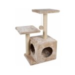 Paris prix - arbre  chat avec niche '2 plateformes' 60cm cru
