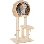 Pawhut - arbre � chats style cosy chic griffoir sisal naturel grande niche plateformes jeu boule corde ...