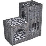 Vidaxl ? maisonnette pour chat en saule ? coussin polyester doux ? dimensions 55 x 27 x 53 cm ? pour ...