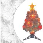 Arbre de nol artificiel pr - clair blanc 64 cm fibre optique vidaxl