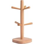 L'arbre de support de tasse en bois, support de tasse de caf� avec 6 crochets, support de tasse de caf� ...