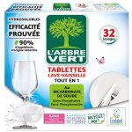 L' arbre vert tablettes lave vaisselle tout en 1 x32 doses