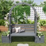 Arche de jardin avec banc et jardini�res 160x30, 5x160 cm, support pour plantes grimpantes, bac � fleurs ...