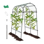 Goplus - arche de jardin en m�tal pour diff�rentes plantes grimpantes et vignes, arche treillis rev�tu ...