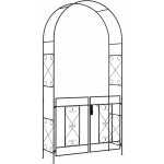 Outsunny - arche de jardin avec portillon treillis style fer forgé métal époxy noir Outsunny - arche de jardin avec portillon treillis style fer forgé métal époxy noir