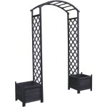 Mucola - arche de rose aide  l'escalade noire bacs  fleurs arche de porte treillis pergola