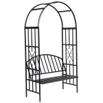 Helloshop26 - arche  rosiers gloriette jardin avec banc mtal gloriette