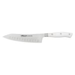 Arcos couteau santoku � bascule de la s�rie riviera blanc, lame de 18 cm en acier inoxydable nitrum� ...