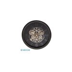 Fabrilamp - horloge murale ardales en cuir marron 40x40x7 cm avec mouvement