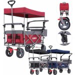 Arebos ? chariot de jardin pliable 100 kg ? dimensions 123 x 56 x 103 cm ? tissu oxford 600d ? auvent ...