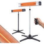 Arebos chauffage radiant infrarouge avec tlcommande 2000 w argent