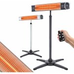 Arebos chauffage radiateur infrarouge avec support et tlcommande 2000 w noir