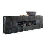 Argonauta - buffet 2 portes 4 tiroirs finition oxyde l. 241 p. 43 h. 84 cm