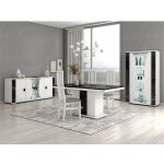 Ariane - sjour complet table repas + buffet + vitrine 2 portes eclairage led intgr