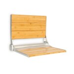 Oneconcept - arielle deluxe sige de douche pliable avec dossier bois & alu 160kg