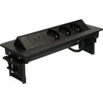 Arlux lighting - bloc prises pivotant 3 prises + ports 1 usb - 1 usb c - noir