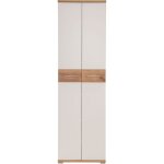 Armoire 2 portes 59x40x199 cm blanc et chne - teddy