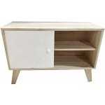 Armoire � 2 portes coulissantes en bois de paulownia