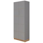 Beaux meubles pas chers - armoire 2 portes grise 10 niches l 68 h 180. 7 p 37. 6 cm