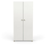Armoire 2 portes penderie + lingre izzy blanc et bois