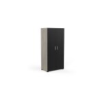 Demeyere - armoire penderie et lingre 2 portes noir et chne kronberg - hunda