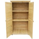 Helloshop26 - armoire abri de jardin portes en lamelles 160 cm bois d'pica toit bitum